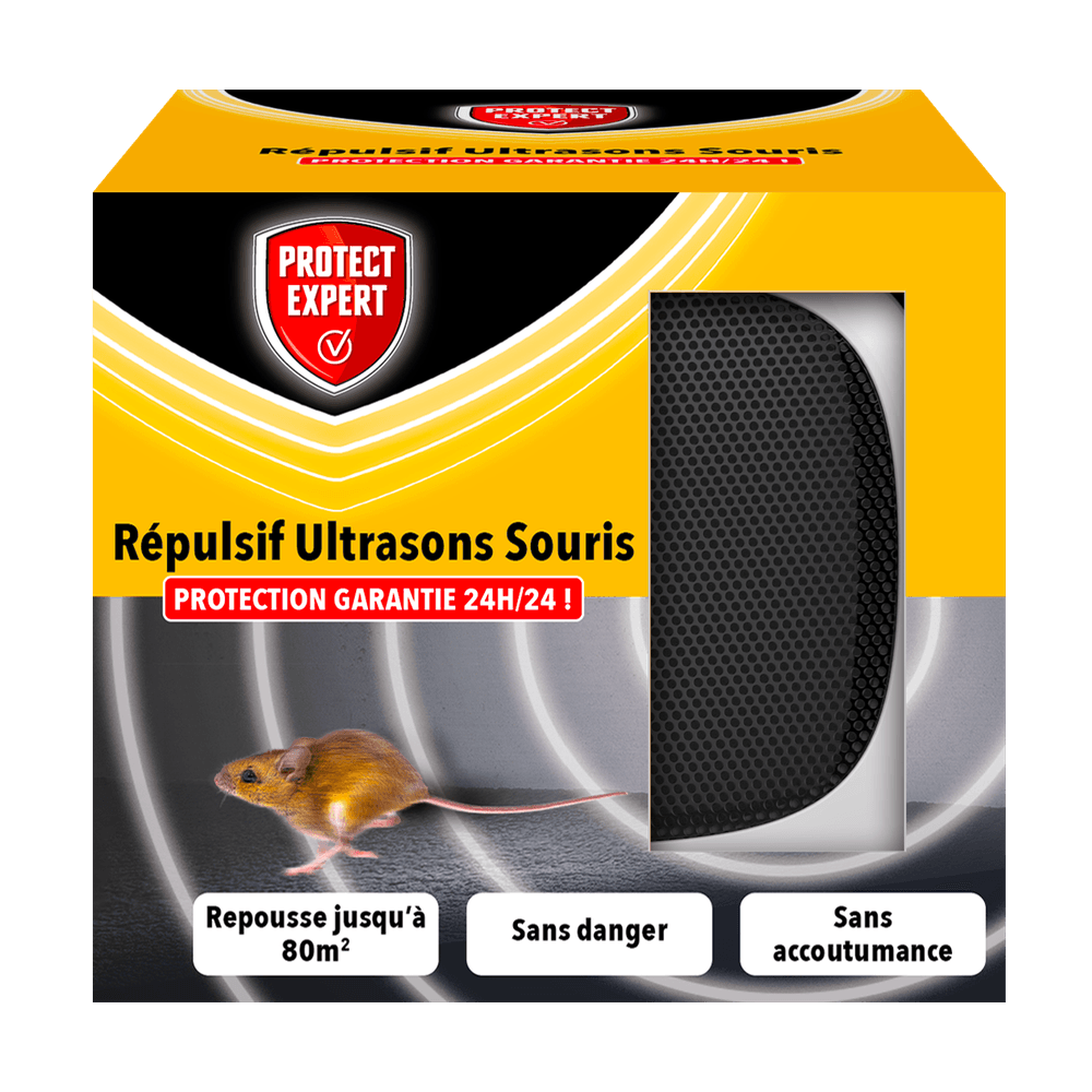 Ultrasou - ultrason souris - répulsif à ondes pour souris - sans accoutumance - repousse jusqu'à 80m²
