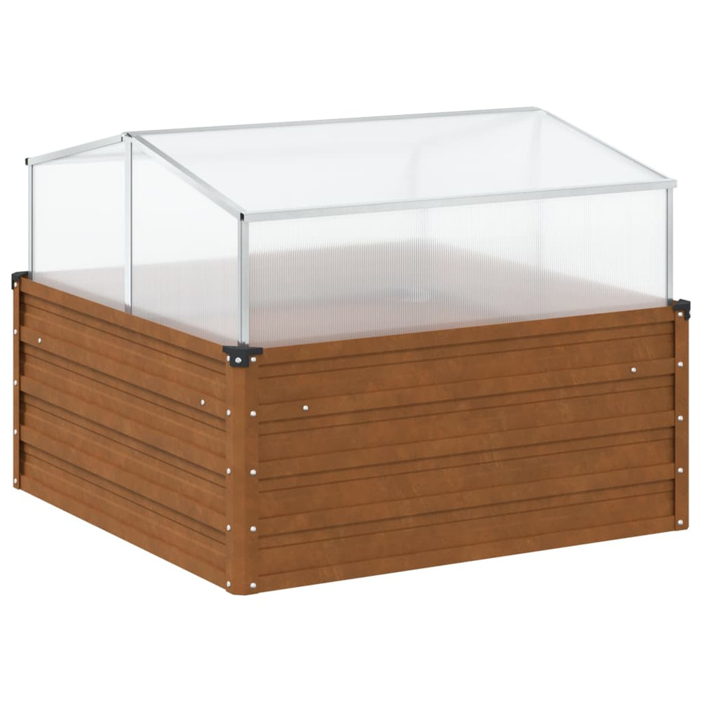 Jardinière d'extérieur de jardin avec serre acier résistant aux intempéries