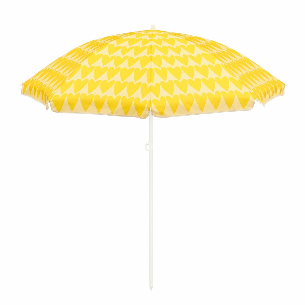 Mica decorations heart parasol de plage - h180 x ø160 cm - jaune