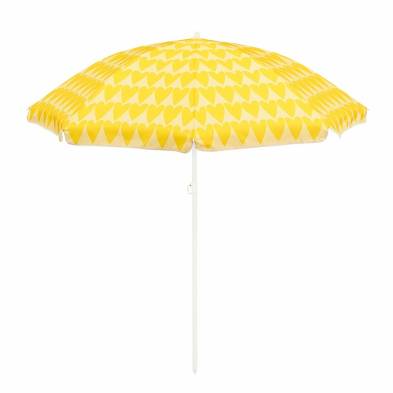 Mica decorations heart parasol de plage - h180 x ø160 cm - jaune