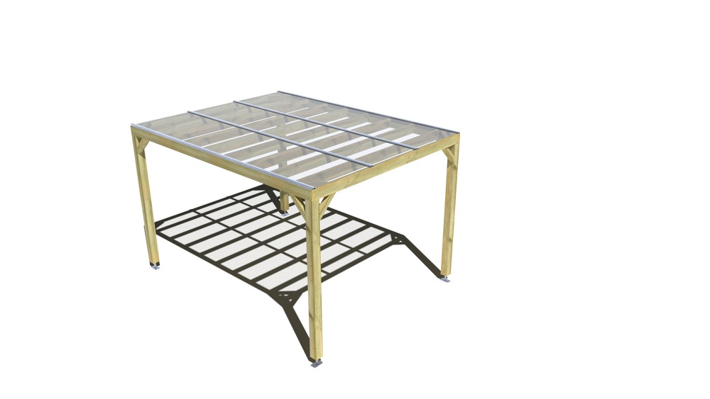 Pergola bois • 3m x 4m • indépendante • sens largeur • couverture étanche transparente incluse • livraison comprise