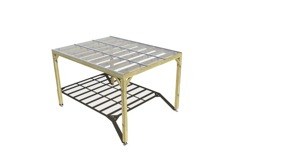 Pergola bois • 3m x 4m • indépendante • sens largeur • couverture étanche transparente incluse • livraison comprise