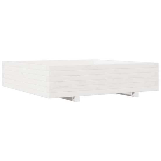 Jardinière d'extérieur blanc 100x100x26,5 cm bois de pin massif