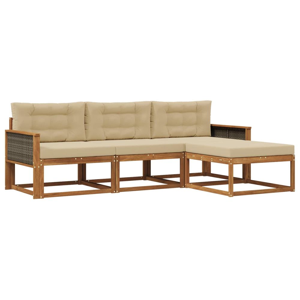 Ensemble de canapés d'extérieur 4 pc naturel et beige