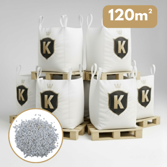 Galet blanc 8/12 mm – pack 6 big bag +/- 1,5t – 120 m²
