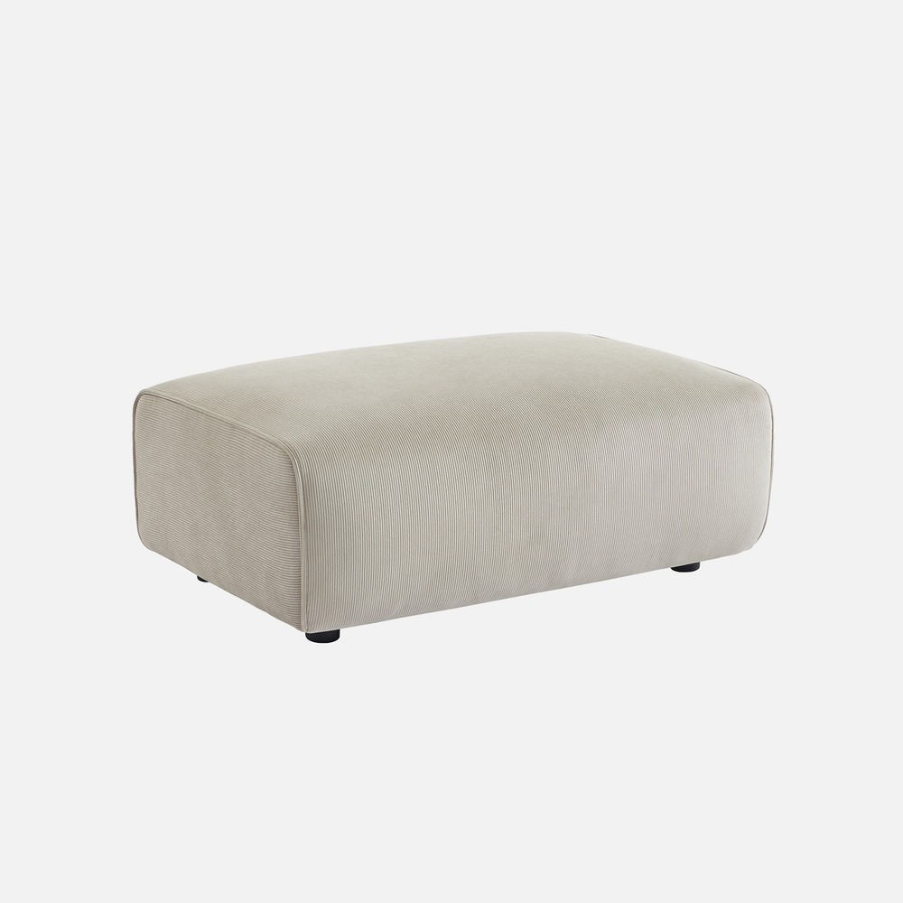 Pouf, module pour canapé, repose-pieds pour canapé 3 places en velours côtelé, l 102 x p 70 x h 41cm - wallas