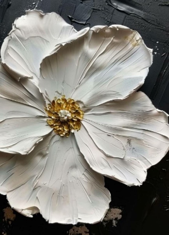 Toile peinte encadrée mao noir et blanc 116x75cm