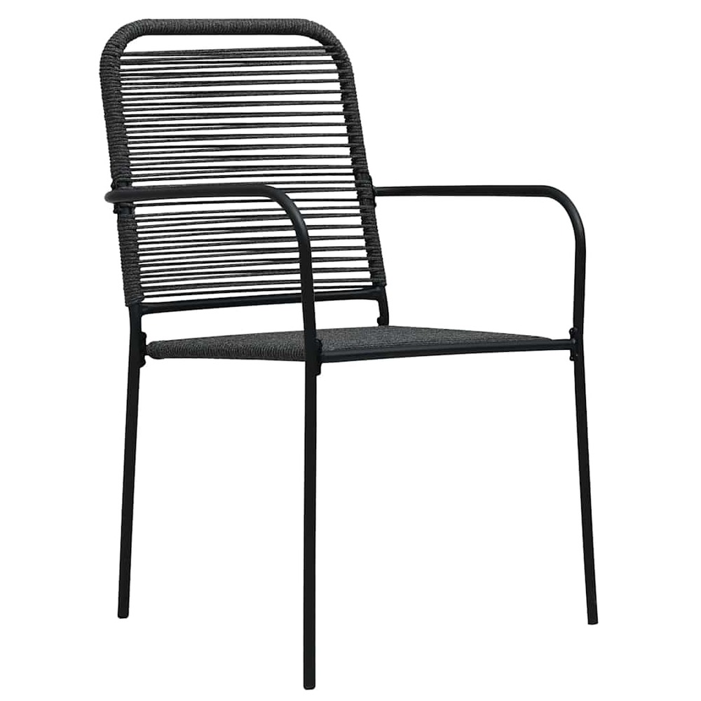 Chaises de jardin lot de 4 corde en coton et acier noir
