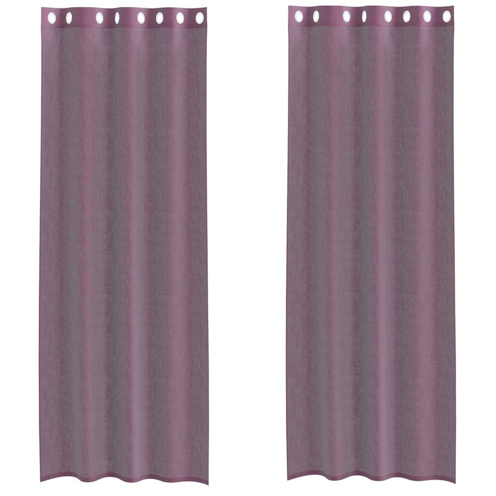 Rideaux en voile avec œillets 2 pcs violet 140x300 cm