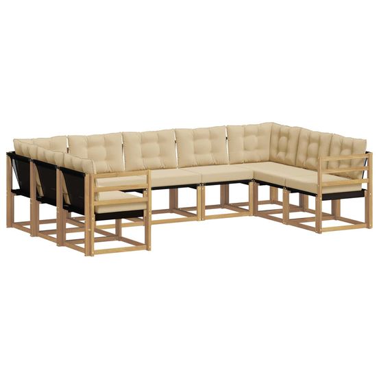 Ensemble de canapés d'extérieur 9 pc blanc et beige