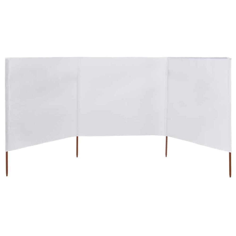 Paravent 3 panneaux tissu 400 x 120 cm blanc