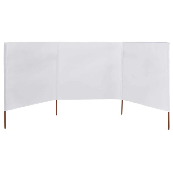 Paravent 3 panneaux tissu 400 x 120 cm blanc