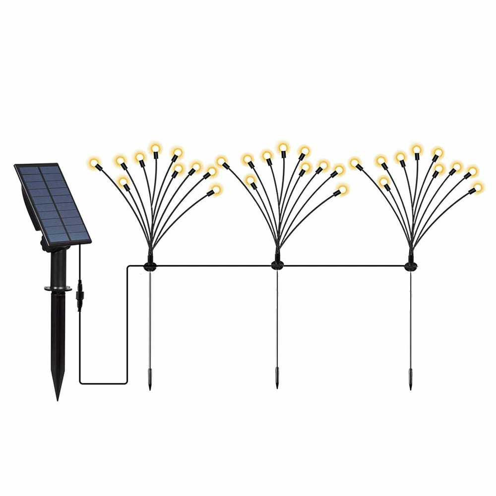 Lot de 3 torches solaires 30 boules lyra noir plastique h70cm