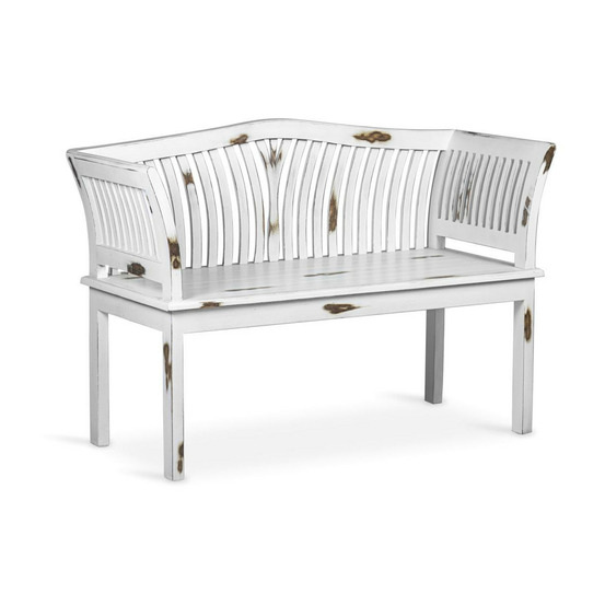 Banc 2 places bois blanc - décoration d'autrefois