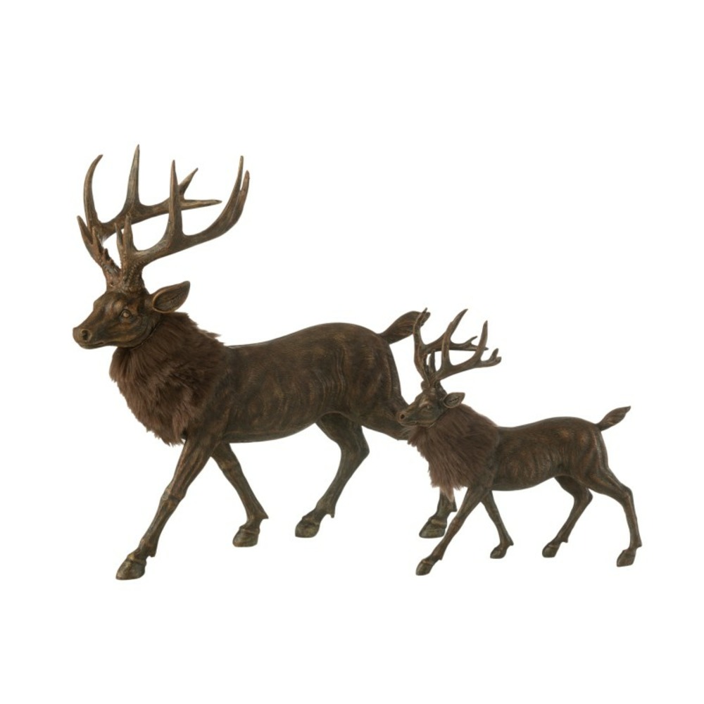 Cerf en résine marron 39x18x39 cm