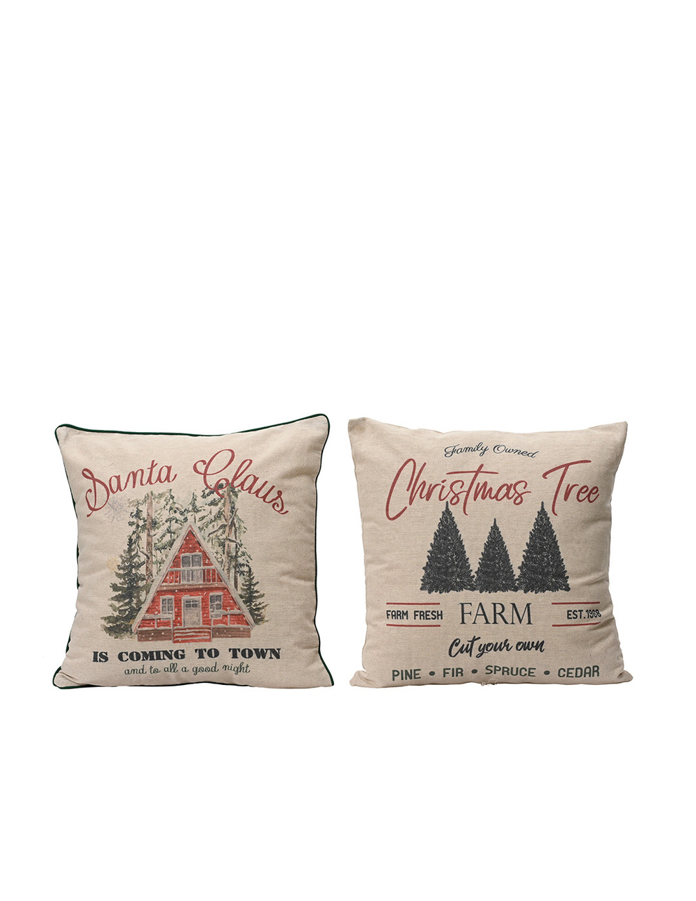 Coussin imprimé noël, 2 modèles, 45x10x45cm. Basics