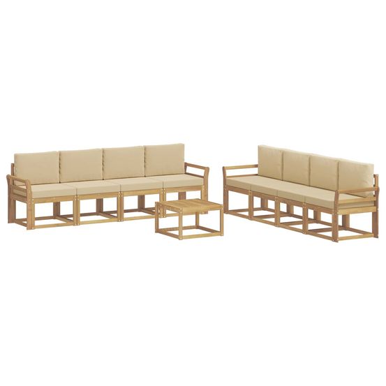 Ensemble de canapés d'extérieur 9 pc blanc et beige
