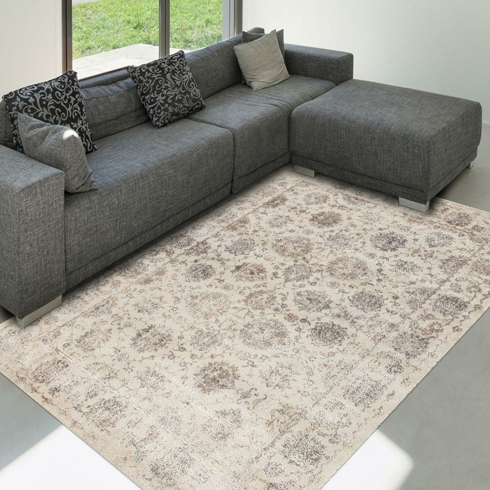 Tapis chambre 80x150 tissé crème rectangle motif géométrique giorgia 3