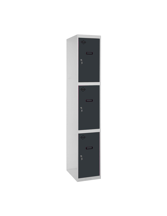Casier-armoire simonlocker prof.dism.3 porte 1/3 300 in gr/an gris/antracite 1800x300x500 - simonrack