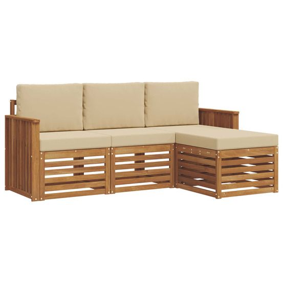 Ensemble de canapés d'extérieur 4 pc naturel et beige