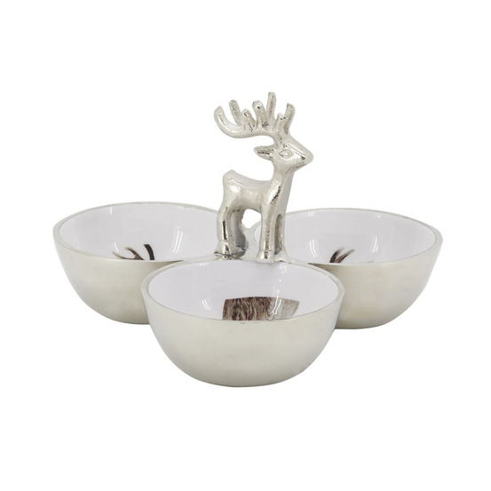 Plat à coupelles en aluminium décor cerf
