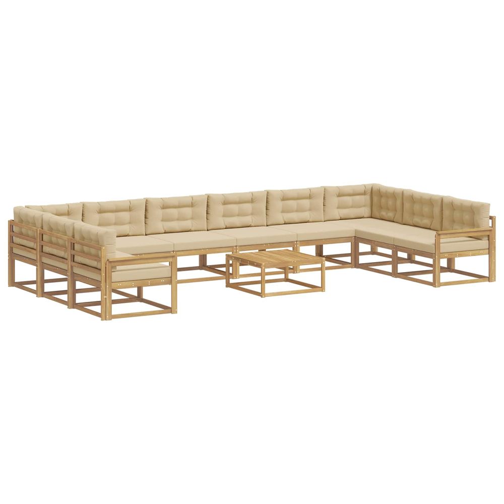 Ensemble de canapés d'extérieur 11 pc blanc et beige