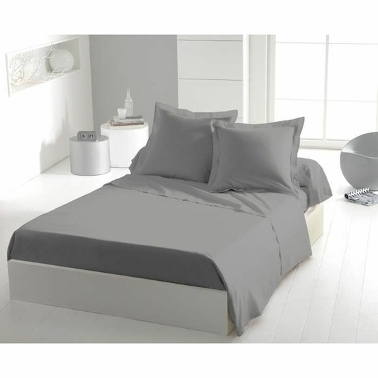 Drap plat microfibre 82 g - 240 x 300 cm - gris clair