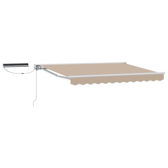 Auvent rétractable électrique beige et blanc 2,5 x 2 m