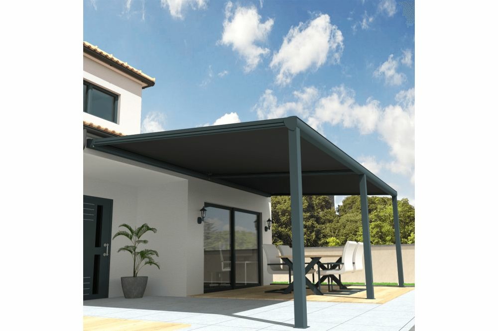 Pergola toile sunlight gris anthracite - gris anthracite 8,00x4,00m + led