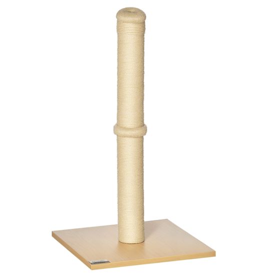 Griffoir chat bois sisal protection meuble soin griffes 34x34x60cm beige