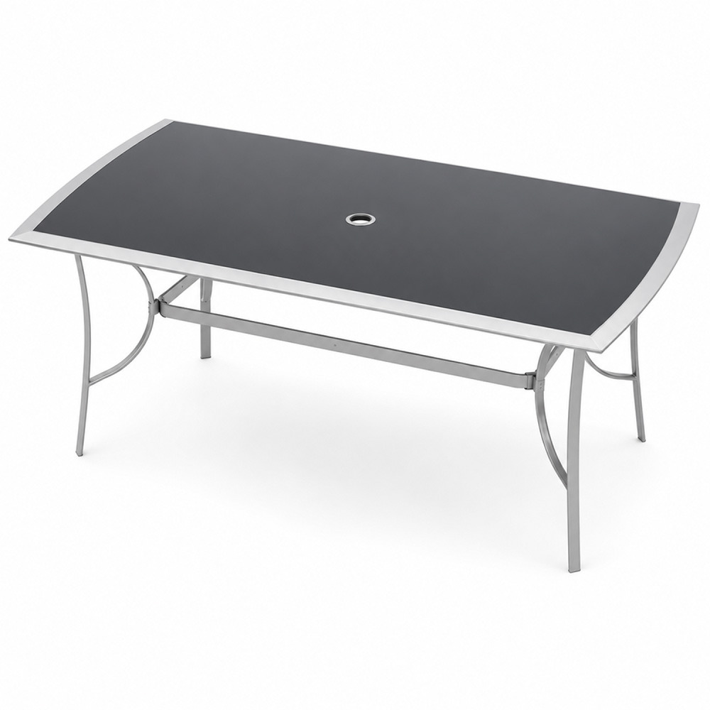 Table de jardin 150cm en aluminium gris alassio