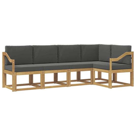 Ensemble de canapés d'extérieur 5 pc blanc et anthracite