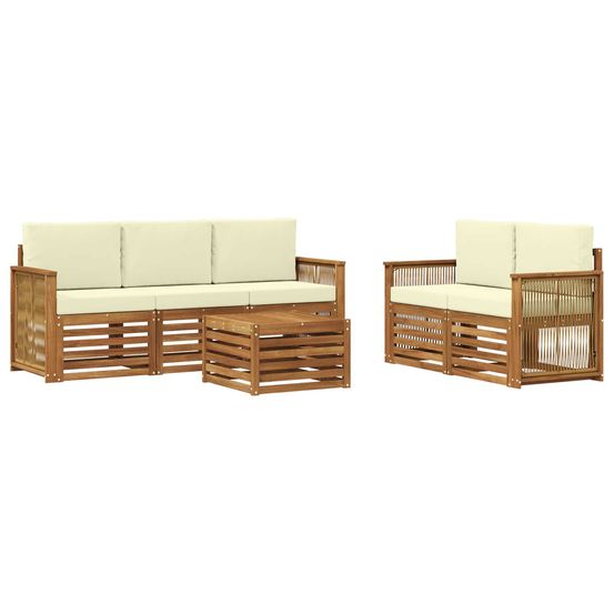 Ensemble de canapés d'extérieur 6 pc naturel et crème