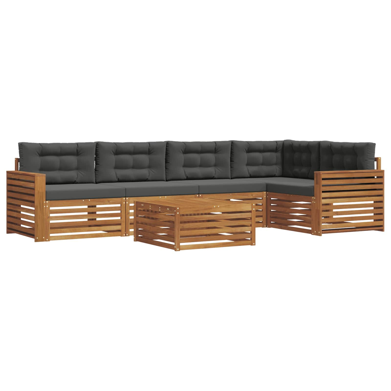 Ensemble de canapés d'extérieur 6 pcs naturel et anthracite