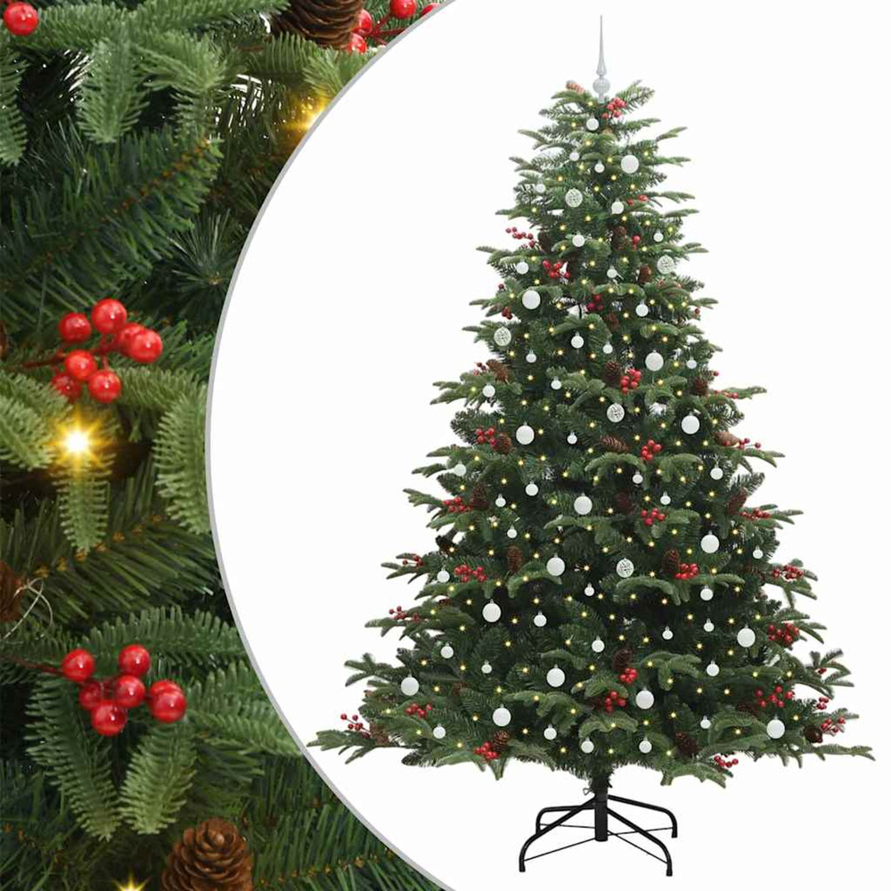 Sapin de noël artificiel vert 240 cm pvc, métal et plastique
