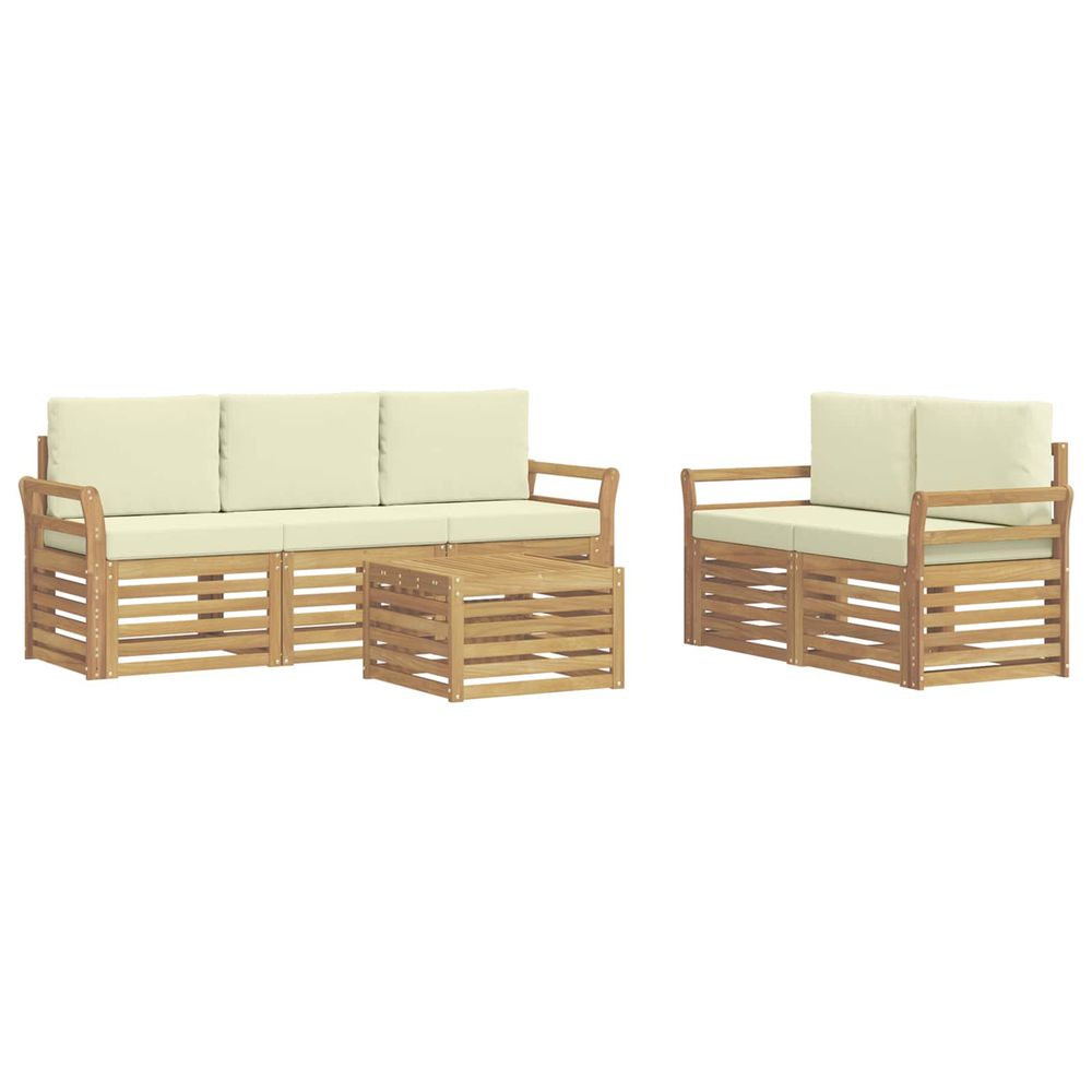 Ensemble de canapés d'extérieur 6 pc blanc et crème polyester