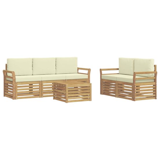 Ensemble de canapés d'extérieur 6 pc blanc et crème polyester