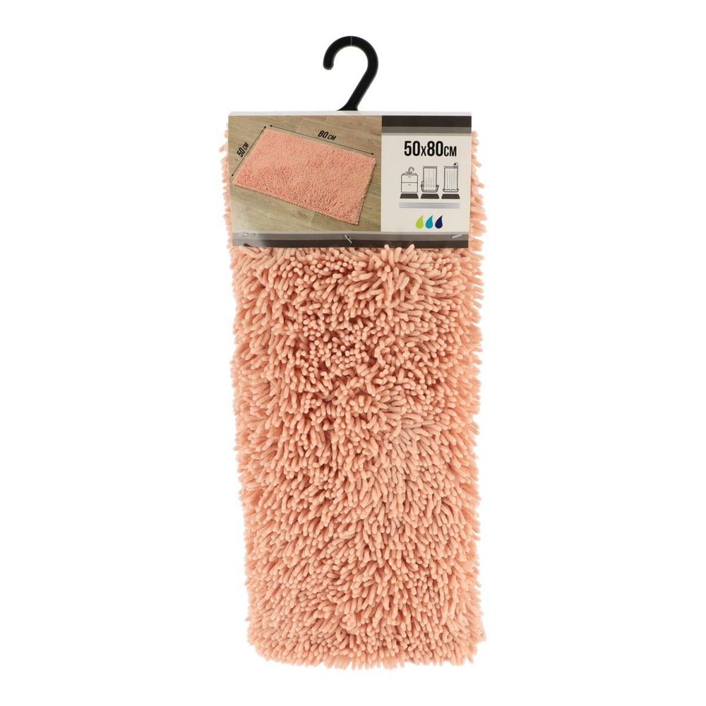 Tapis microfibre petite chenille 50x80 cm - rose poudre