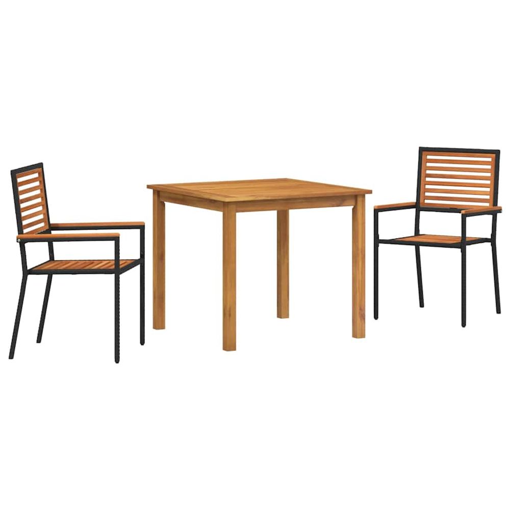Ensemble de salle à manger pour jardin 3 pc noir