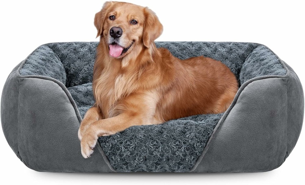 Lit pour chien lavable, antidérapant 89x63x23cm gris