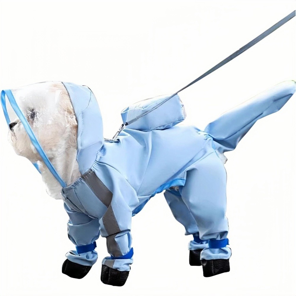Manteau de pluie pour chiens - imperméable avec capuche harnais et bandes réfléchissantes - s