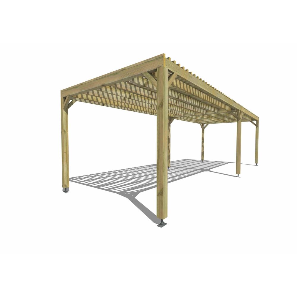 Pergola bois • 9m x 3m • indépendante • sens largeur • lattage bois • livraison comprise