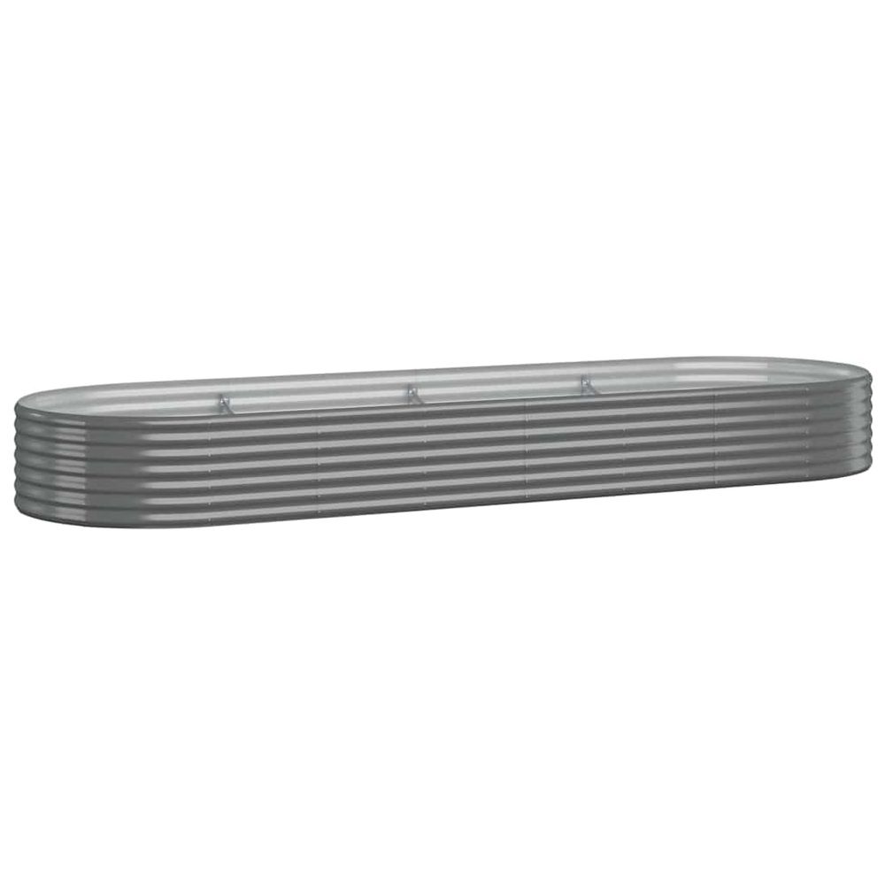 Lit surélevé de jardin acier galvanisé 322x100x36cm gris