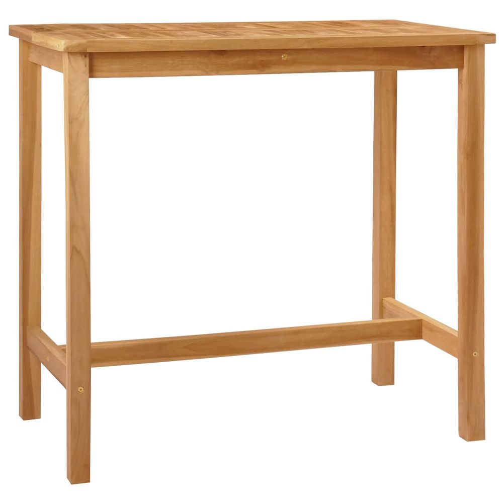 Table de bar naturel 110 x 60 x 105 cm teck massif
