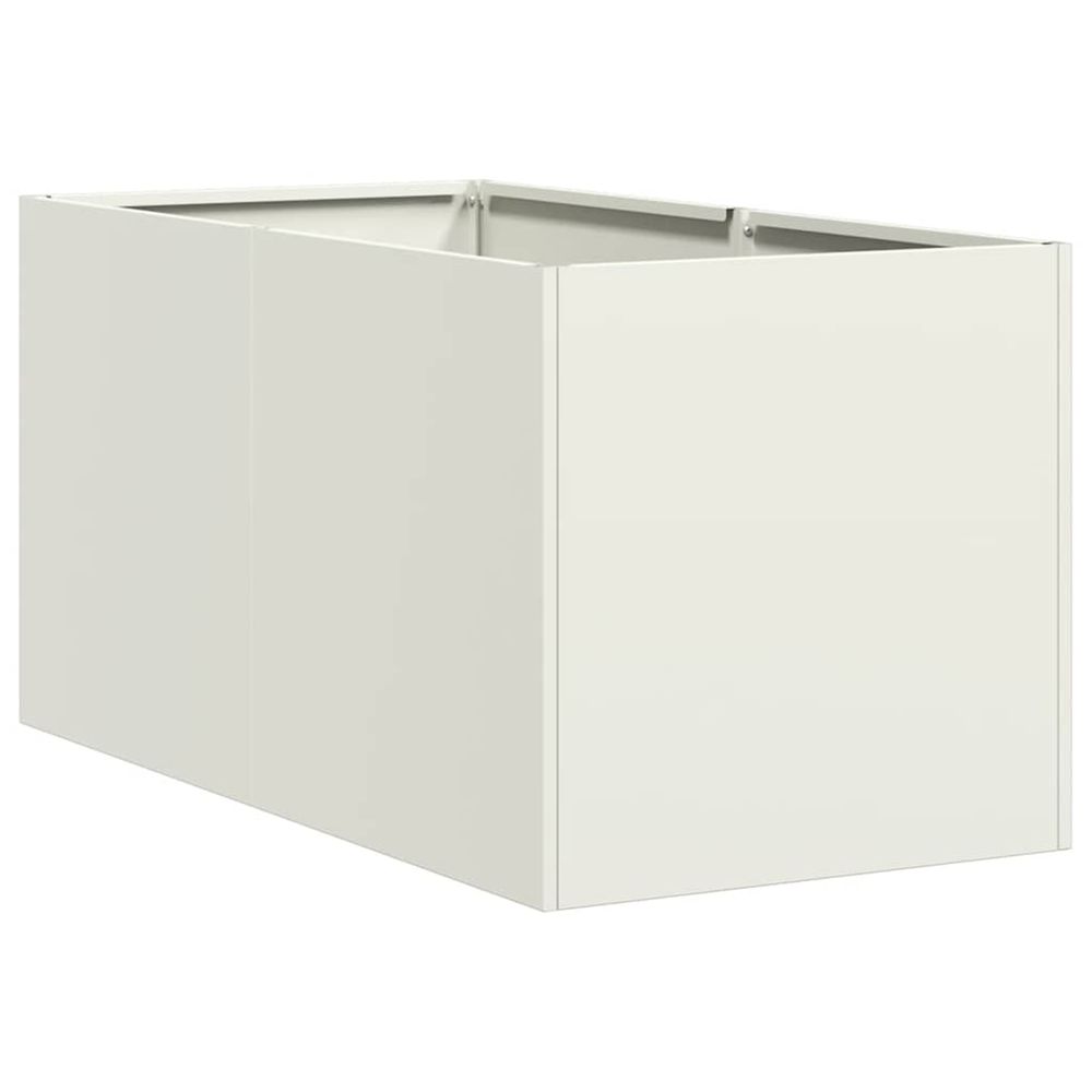 Jardinière d'extérieur blanc 40x80x40 cm acier laminé à froid