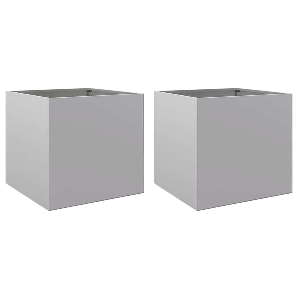 Jardinières 2 pcs argenté 49x47x46 cm acier galvanisé