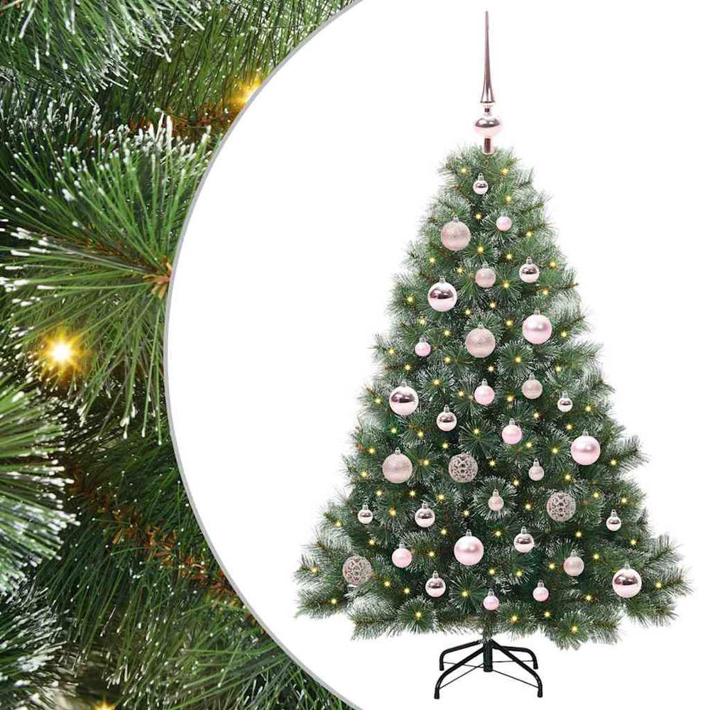 Sapin de noël artificiel avec 150 led vert 120 cm pe et pvc