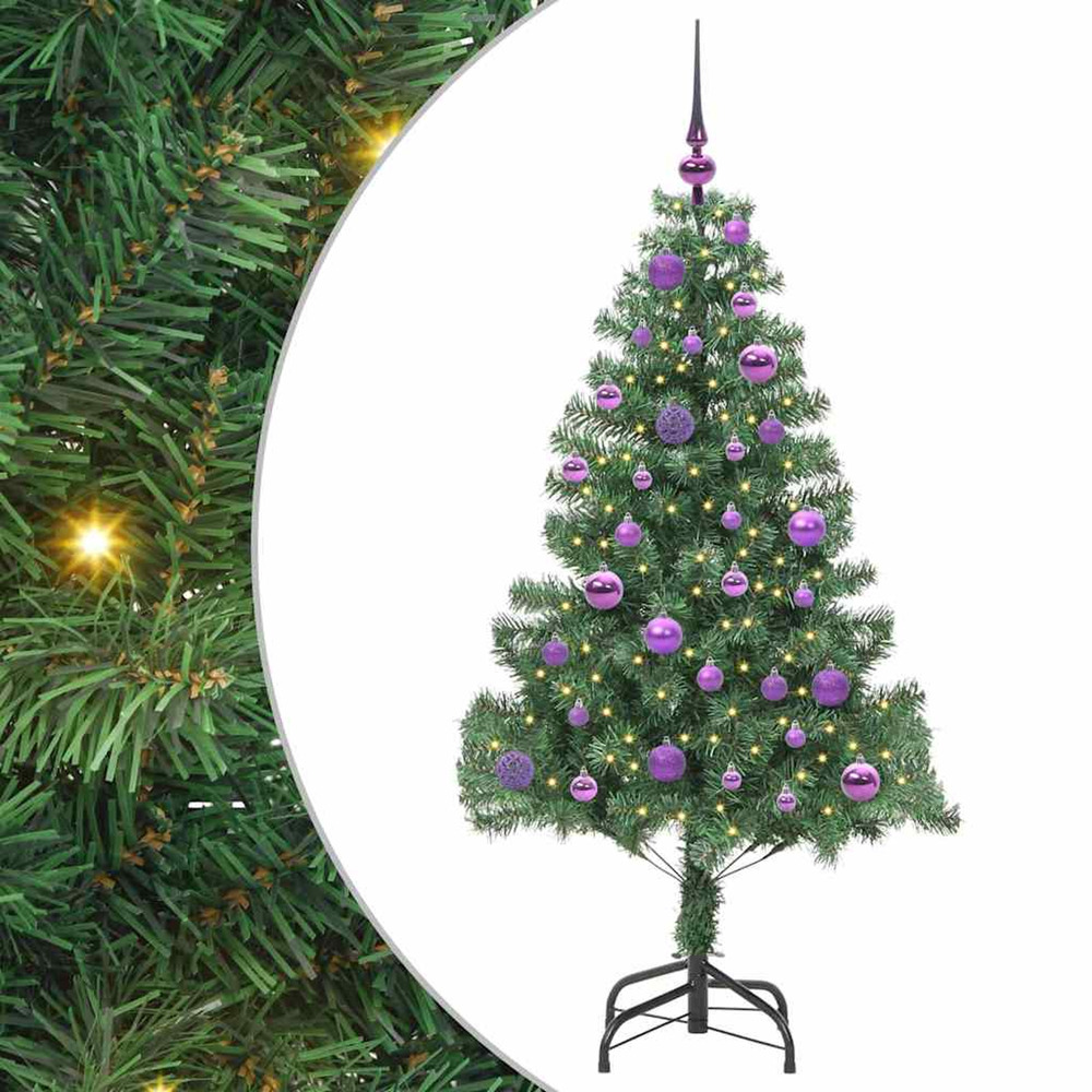 Sapin de noël avec 150 led avec support vert 150 cm pvc