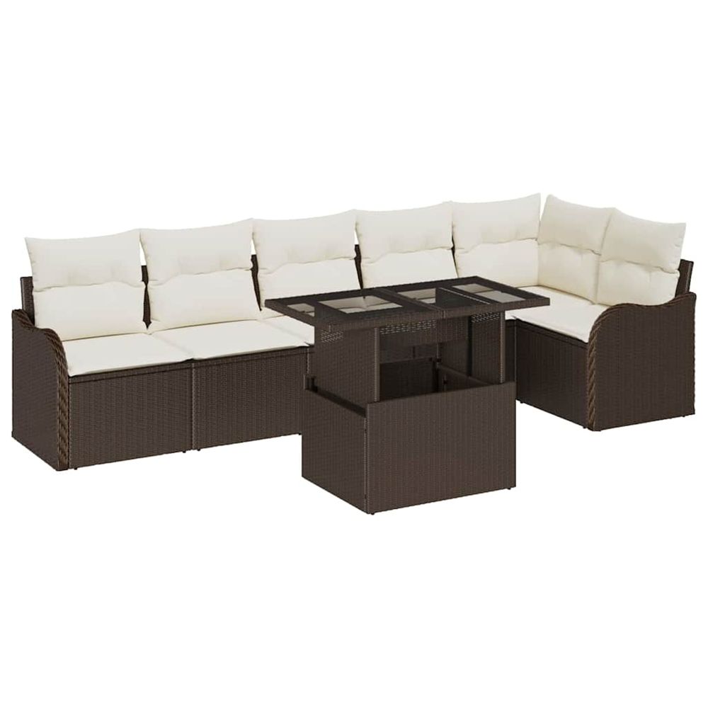 Ensemble de canapés 7 pc marron poly rotin