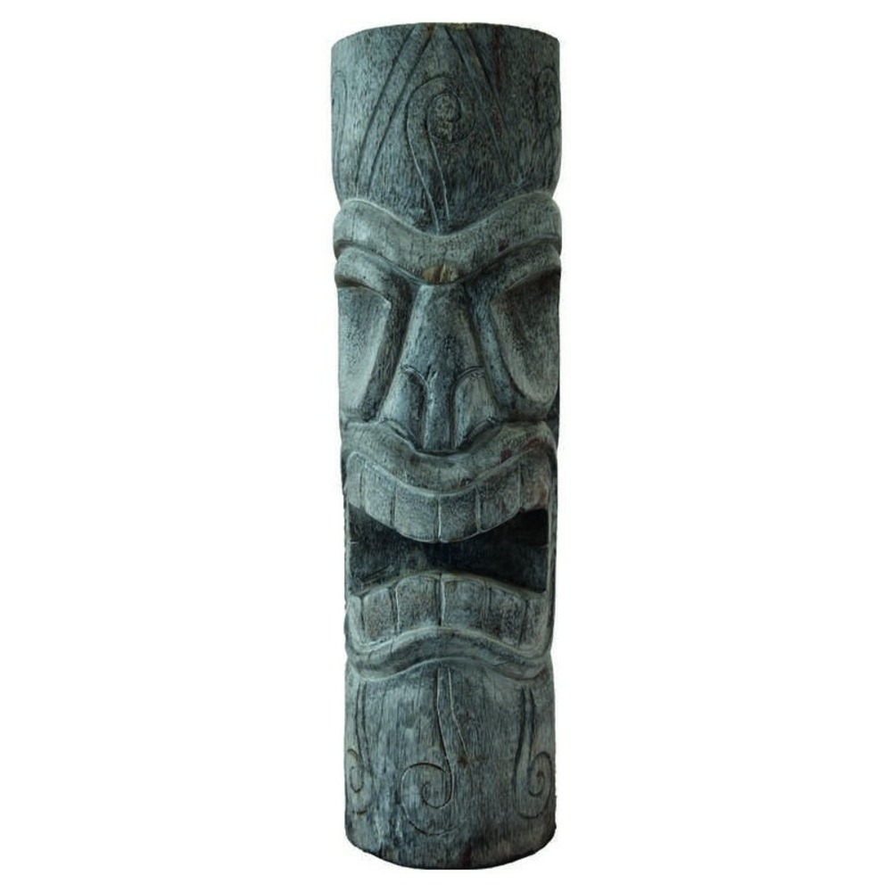 Statue tiki totem mauri cendré 50 cm - gris 50 cm